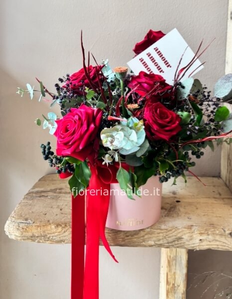 Medium 5 roses flower box